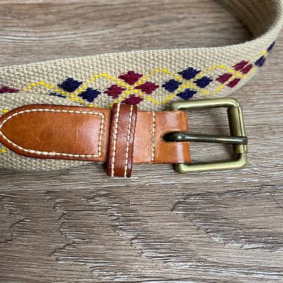Authentic Dooney & Bourke leather / woven canvas belt . - Picture 7 of 7